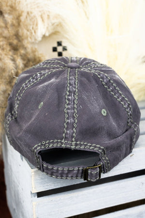 Distressed Dark Gray 'Wilderness Adventures' Cap - Wholesale Accessory Market