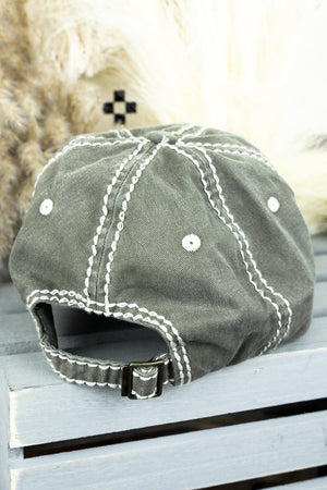 Distressed Olive 'Wilderness Adventures' Cap - Wholesale Accessory Market