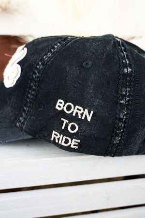 Distressed Black with Raised 'Ride' Cap - Wholesale Accessory Market