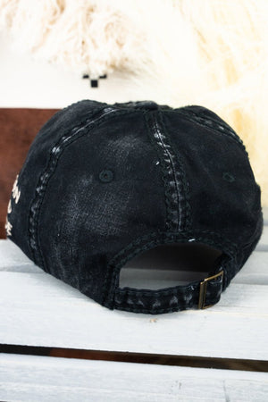 Distressed Black with Raised 'Ride' Cap - Wholesale Accessory Market