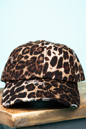 Distressed Leopard Ponytail Cap - Wholesale Accessory Market