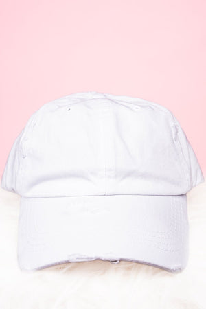 Distressed White Ponytail Cap - Wholesale Accessory Market