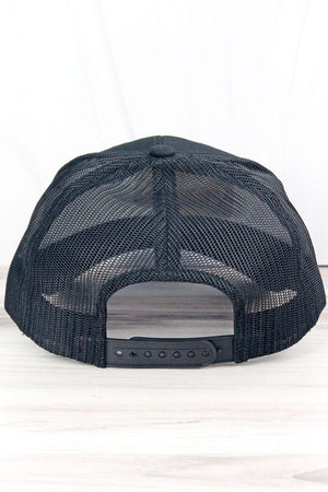 Black with Flag Patch Mesh Cap - Wholesale Accessory Market