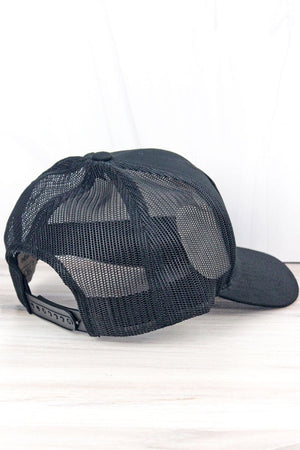 Black with Flag Patch Mesh Cap - Wholesale Accessory Market