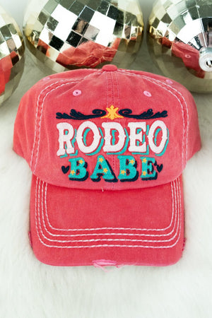 35% OFF! Distressed Salmon 'Rodeo Babe' Cap - Wholesale Accessory Market