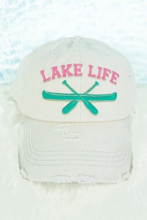 Distressed Stone 'Lake Life' Cap - Wholesale Accessory Market