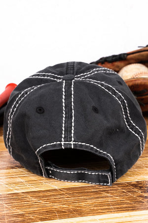 Distressed Black 'Baseball Mom' Cap - Wholesale Accessory Market
