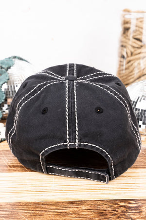 Distressed Black 'Howdy Y'all' Cap - Wholesale Accessory Market