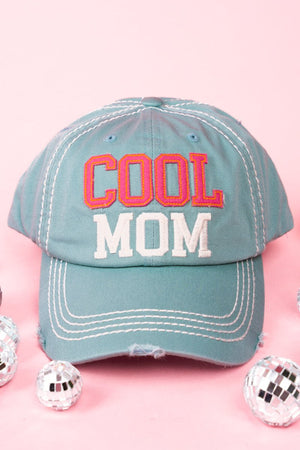 Distressed Seafoam 'Cool Mom' Cap - Wholesale Accessory Market