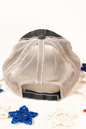 Black 'Hello Freedom' Mesh Cap - Wholesale Accessory Market