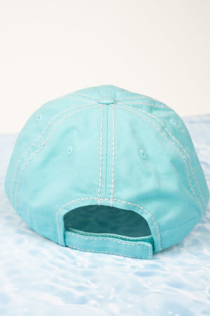 Distressed Mint Blue 'Tequila Lime & Sunshine' Cap - Wholesale Accessory Market