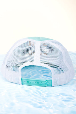 Mint Blue 'Sun Salt Sand' Mesh Cap - Wholesale Accessory Market