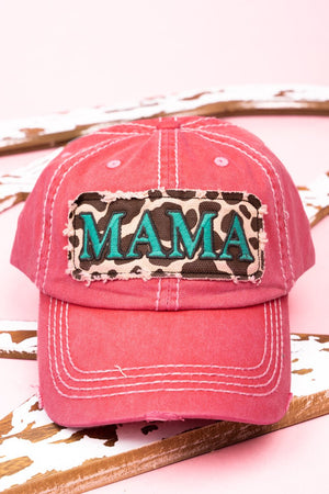 Distressed Salmon 'Mama' Cow Cap - Wholesale Accessory Market
