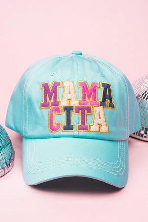 Distressed Mint Blue 'Mamacita' Cap - Wholesale Accessory Market