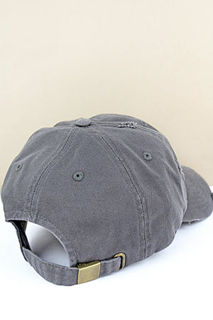 Distressed Dark Gray Subdued Flag with Blue Stripe Tactical Operator Cap - Wholesale Accessory Market