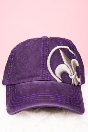 Purple with Fleur de Lis Cap - Wholesale Accessory Market