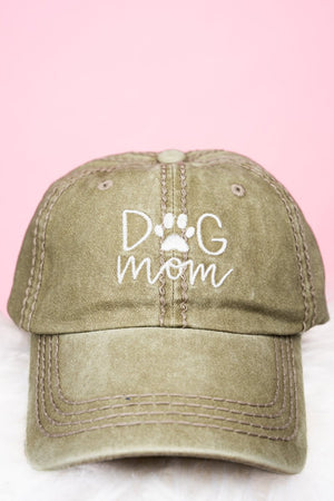 Khaki 'Dog Mom' Cap - Wholesale Accessory Market