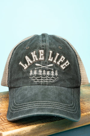 Olive 'Lake Life' Mesh Cap - Wholesale Accessory Market