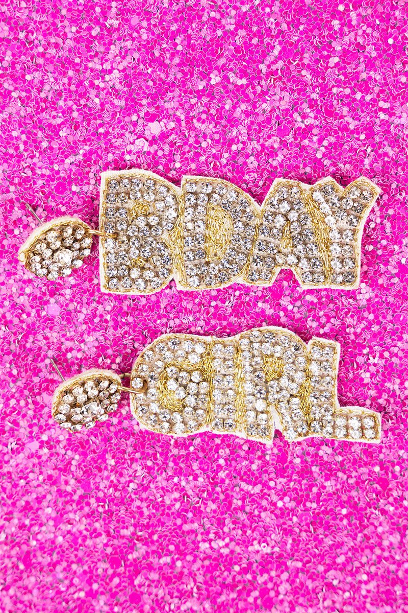 Crystal Bday Girl Goldtone Earrings - Wholesale Accessory Market