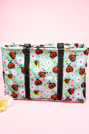NGIL Ladybug Luck Collapsible Double Haul-It-All Basket with Mesh Pockets and Lid - Wholesale Accessory Market