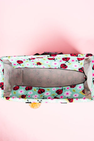 NGIL Ladybug Luck Collapsible Double Haul-It-All Basket with Mesh Pockets and Lid - Wholesale Accessory Market
