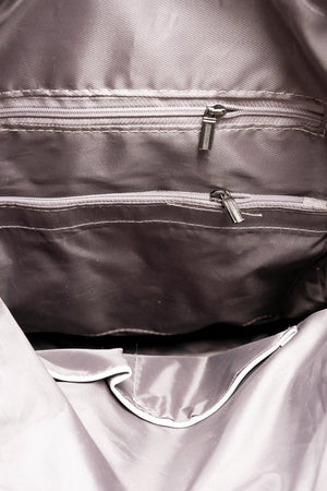 The Best Day Light Gray Faux Leather Backpack Tote - Wholesale Accessory Market