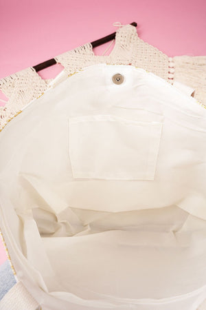 Golden Sea Life White Shoulder Tote - Wholesale Accessory Market
