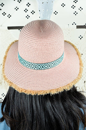 30% OFF! Hilo Holiday Banded Blush Straw Hat - Wholesale Accessory Market