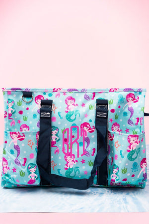 NGIL Shell We Dance Utility Tote with Navy Trim - Wholesale Accessory Market