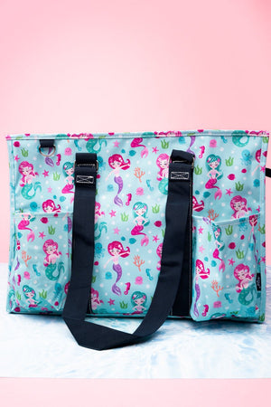 NGIL Shell We Dance with Navy Trim Large Organizer Tote - Wholesale Accessory Market
