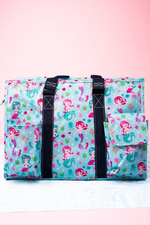 NGIL Shell We Dance with Navy Trim Large Organizer Tote - Wholesale Accessory Market