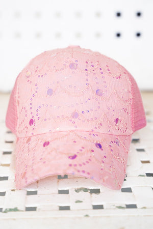 Shine On Pink Mesh Cap - Wholesale Accessory Market