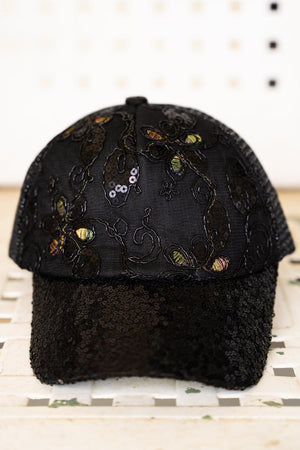 30% OFF! Flower Flash Black Mesh Cap - Wholesale Accessory Market