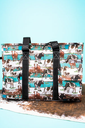 NGIL Have You Herd with Black Trim Large Organizer Tote - Wholesale Accessory Market