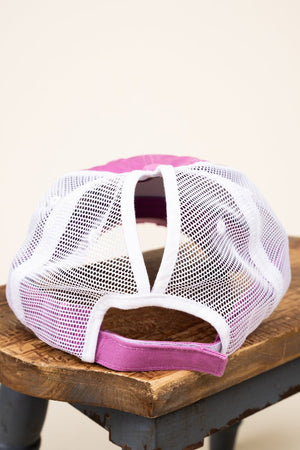 Distressed Lavender Mesh Ponytail Cap - Wholesale Accessory Market