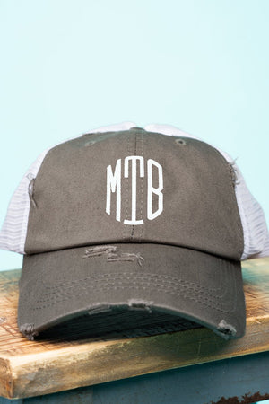 Distressed Steel Gray Mesh Ponytail Cap - Wholesale Accessory Market