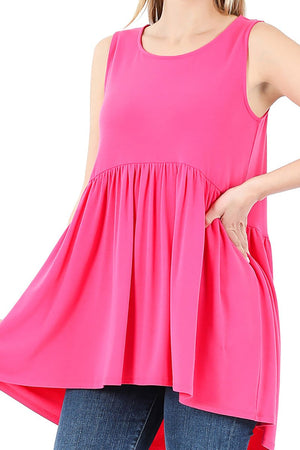 Myrtle Beach Fuchsia Empire Waist Sleeveless Top - Wholesale Accessory Market