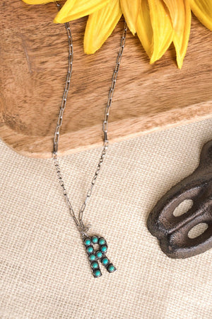 TIPI Turquoise Beaded Silvertone 'R' Initial Necklace - Wholesale Accessory Market