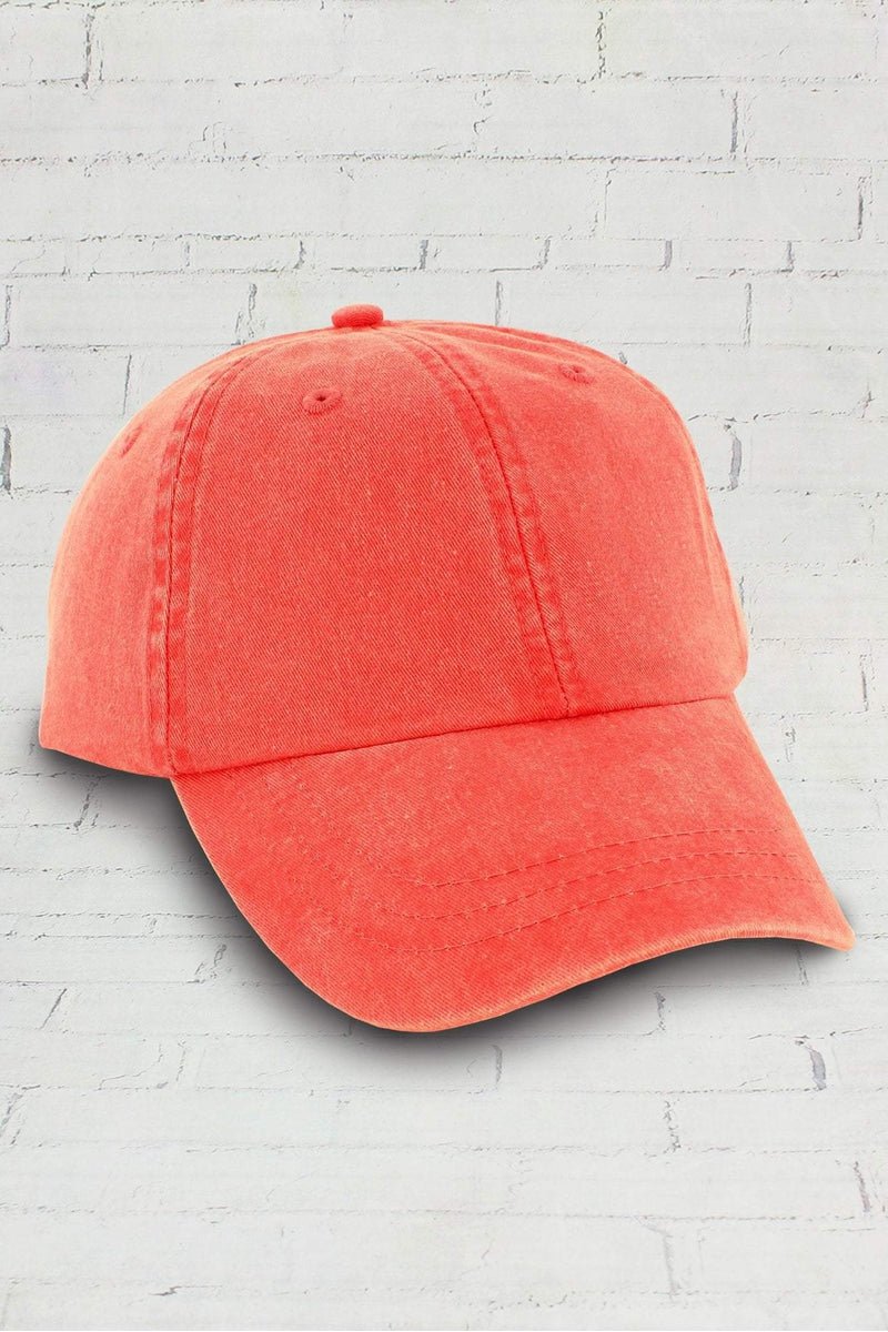 Washed Coral Baseball Cap - Wholesale Accessory Market