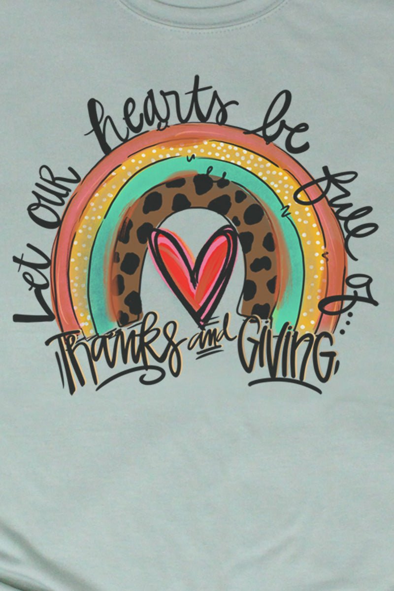 Thanks And Giving Rainbow Poly/Cotton Tee - Wholesale Accessory Market