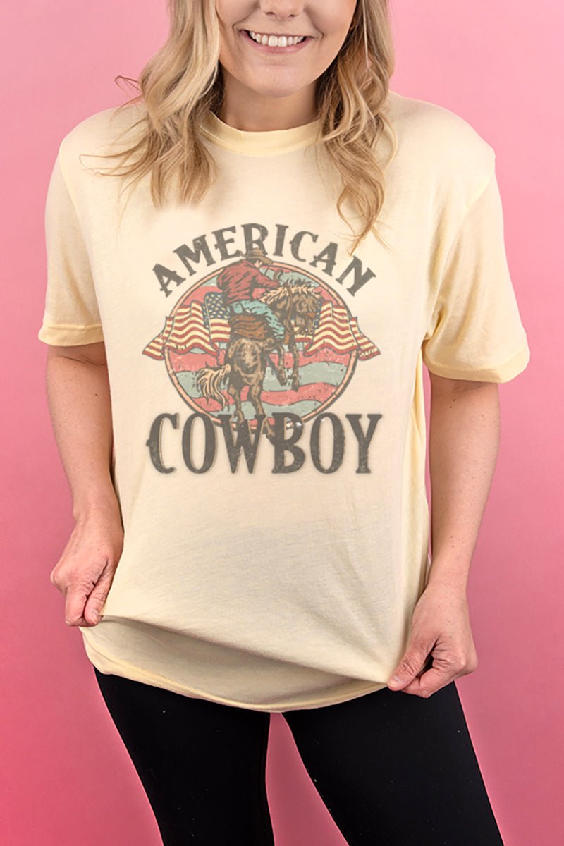 Vintage American Cowboy Adult Soft-Tek Blend T-Shirt - Wholesale Accessory Market