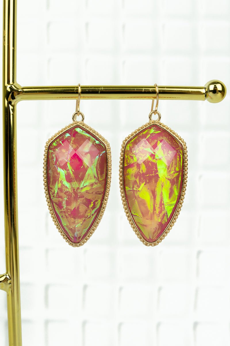 Miara Fuchsia Opal Petal Earrings - Wholesale Accessory Market