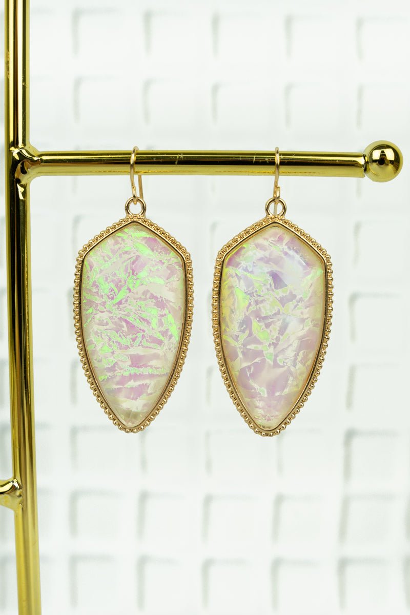 Miara White Opal Petal Earrings - Wholesale Accessory Market