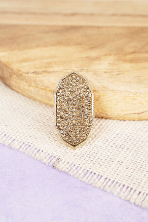 Topaz Crystal Finley Inlay Stretch Ring - Wholesale Accessory Market