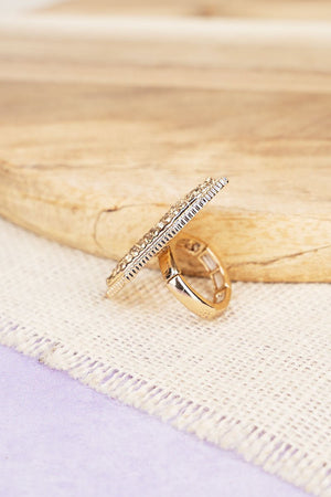 Topaz Crystal Finley Inlay Stretch Ring - Wholesale Accessory Market