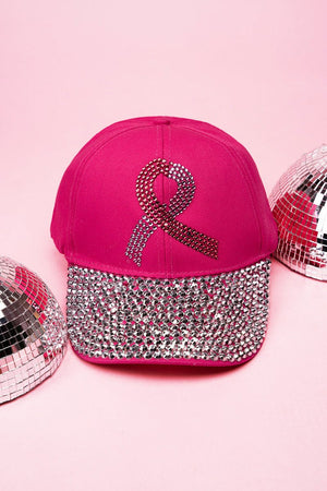 Pink Ribbon Dazzle Hot Pink Cap - Wholesale Accessory Market