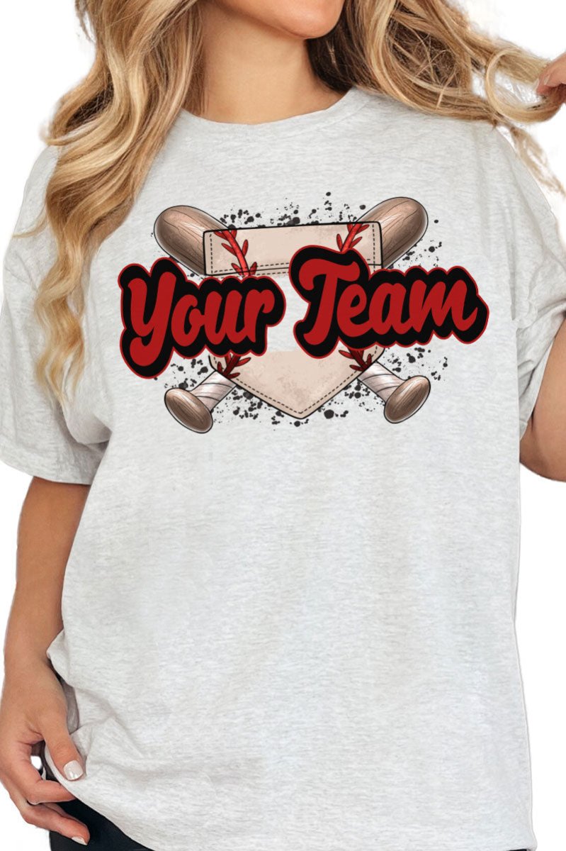 Baseball Home Plate Red And Black Short Sleeve Relaxed Fit T-Shirt - Wholesale Accessory Market