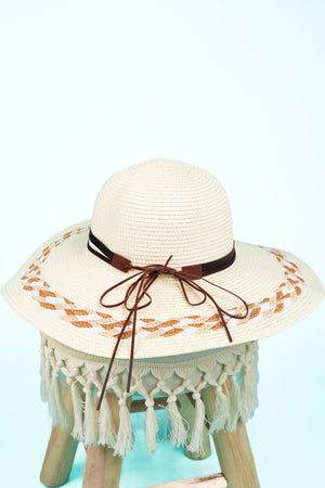 Beach Cabana Ivory Straw Sun Hat - Wholesale Accessory Market