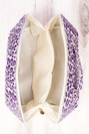 Violetta Leopard Jetsetter Expandable Makeup Bag - Wholesale Accessory Market
