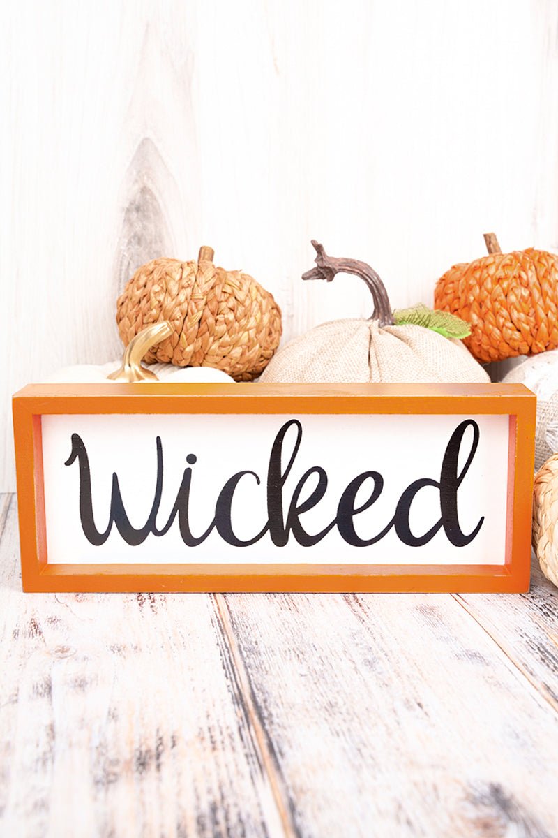 4 x 10 'Wicked' Framed Halloween Sign - Wholesale Accessory Market